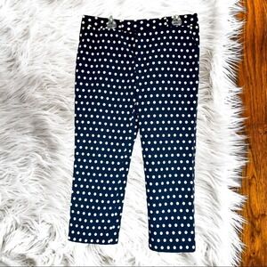 Banana Republic‎ embroidered polka dots navy blue cropped pants women 14